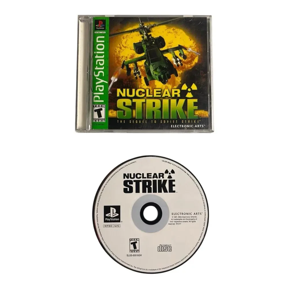 Nuclear Strike Playstation 1 PS1 Complete Green Label‎ Retro Vintage Video Game